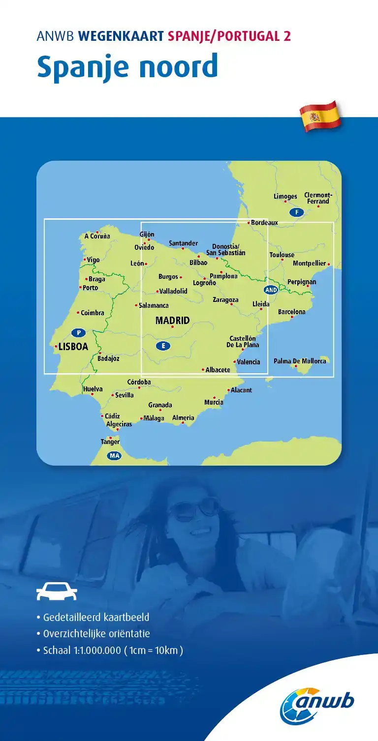 ANWB WEGENKAARTEN SPANJE/PORTUGAL 2. SPANJE-NOORD