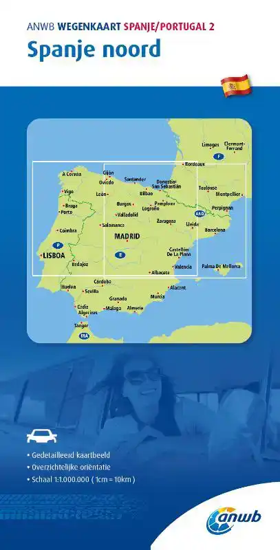ANWB WEGENKAARTEN SPANJE/PORTUGAL 2. SPANJE-NOORD