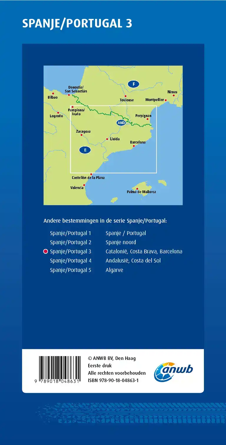 ANWB WEGENKAART SPANJE/PORTUGAL 3. CATALONIE/COSTA BRAVA/BAR