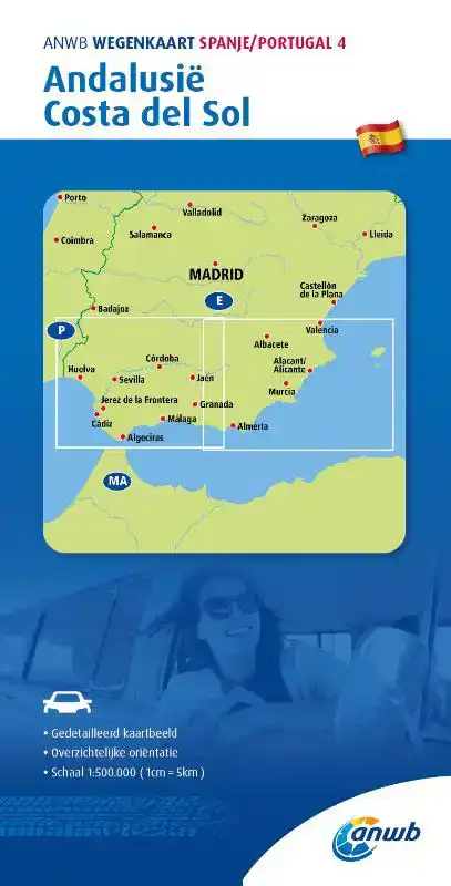 ANWB WEGENKAART SPANJE/PORTUGAL 4. ANDALUSIE/COSTA DEL SOL