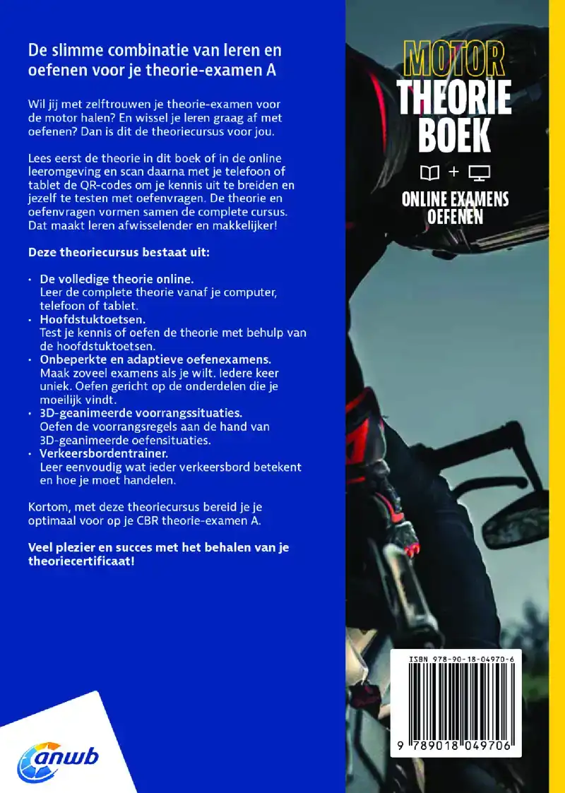 MOTOR - THEORIEBOEK+ONLINE EXAMENS OEFENEN RIJBEWIJS A