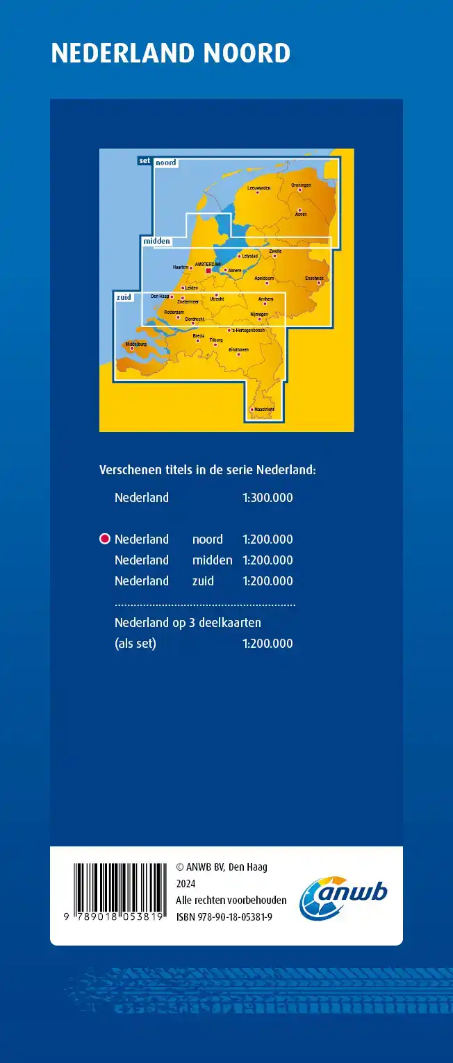 WEGENKAART NEDERLAND NOORD
