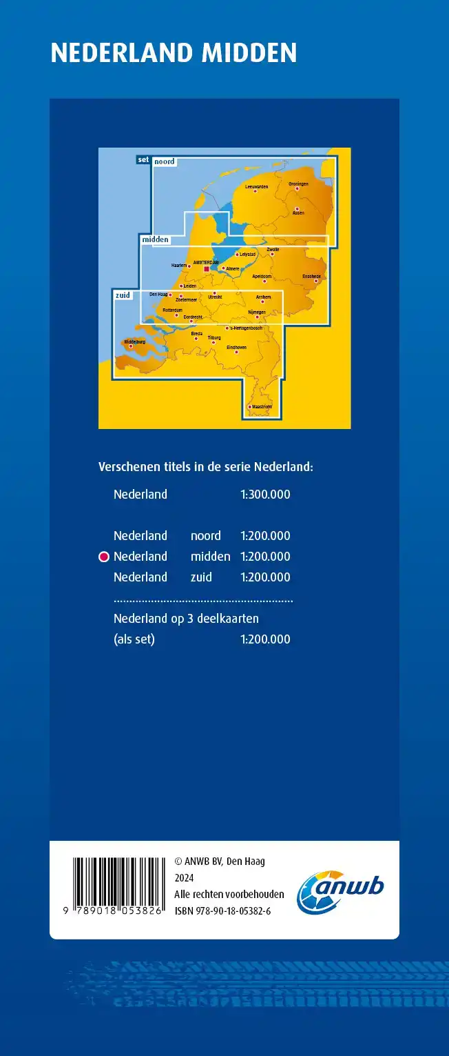 WEGENKAART NEDERLAND MIDDEN