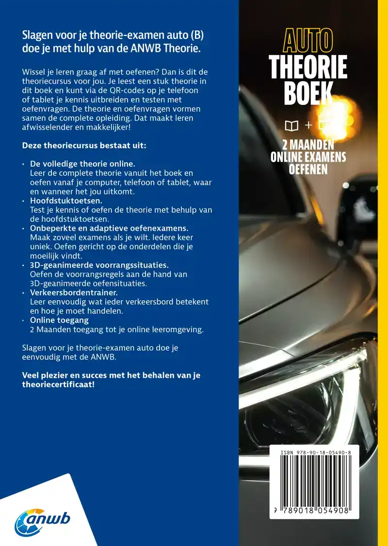 AUTO THEORIEBOEK B + ONLINE EXAMENS OEFENEN