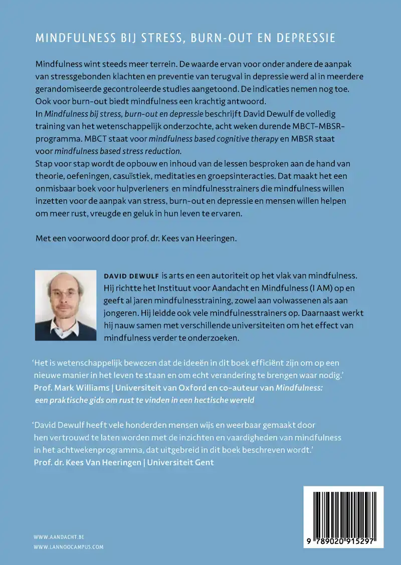 MINDFULNESS BIJ STRESS, BURN-OUT EN DEPRESSIE