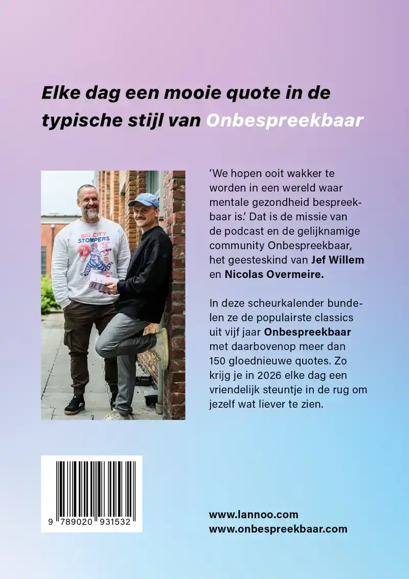 ONBESPREEKBAAR SCHEURKALENDER 2026