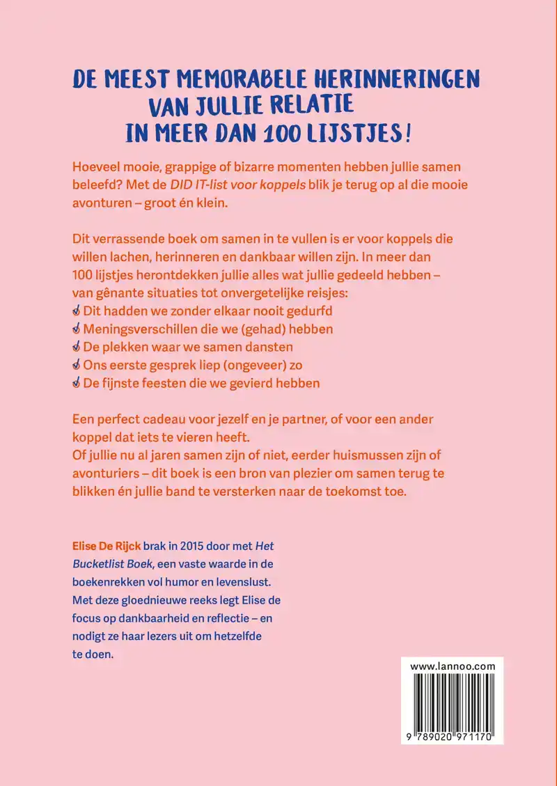 DID IT LIST VOOR KOPPELS: MAAK JULLIE REVERSE BUCKETLIST