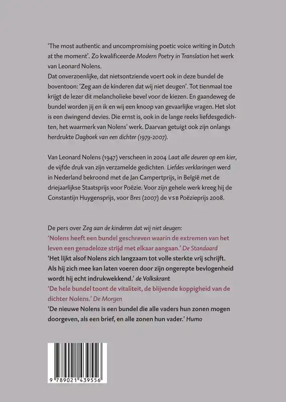 ZEG AAN DE KINDEREN DAT WIJ NIET DEUGEN