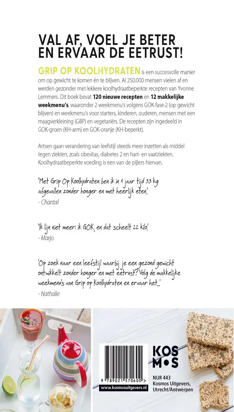 GRIP OP KOOLHYDRATEN DAGMENU'S, RECEPTEN EN RICHTLIJNEN