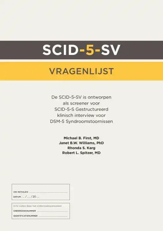 SCID-5-S: VRAGENLIJST (50 EX.)