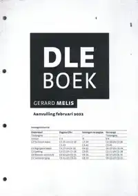DLE BOEK: AANVULLING FEBRUARI 2022