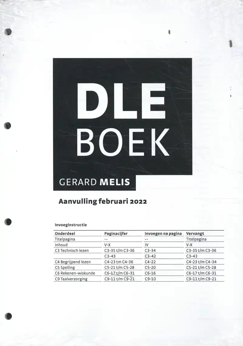 DLE BOEK: AANVULLING FEBRUARI 2022