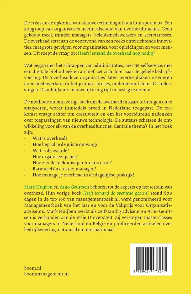 HEEFT IEMAND DE OVERHEAD NOG NODIG?