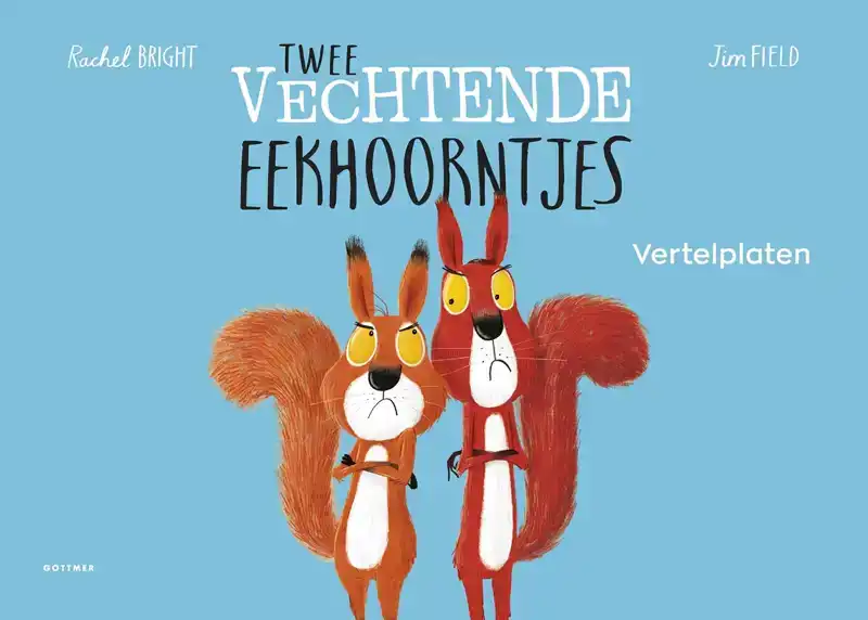 VERTELPLATEN TWEE VECHTENDE EEKHOORNTJES