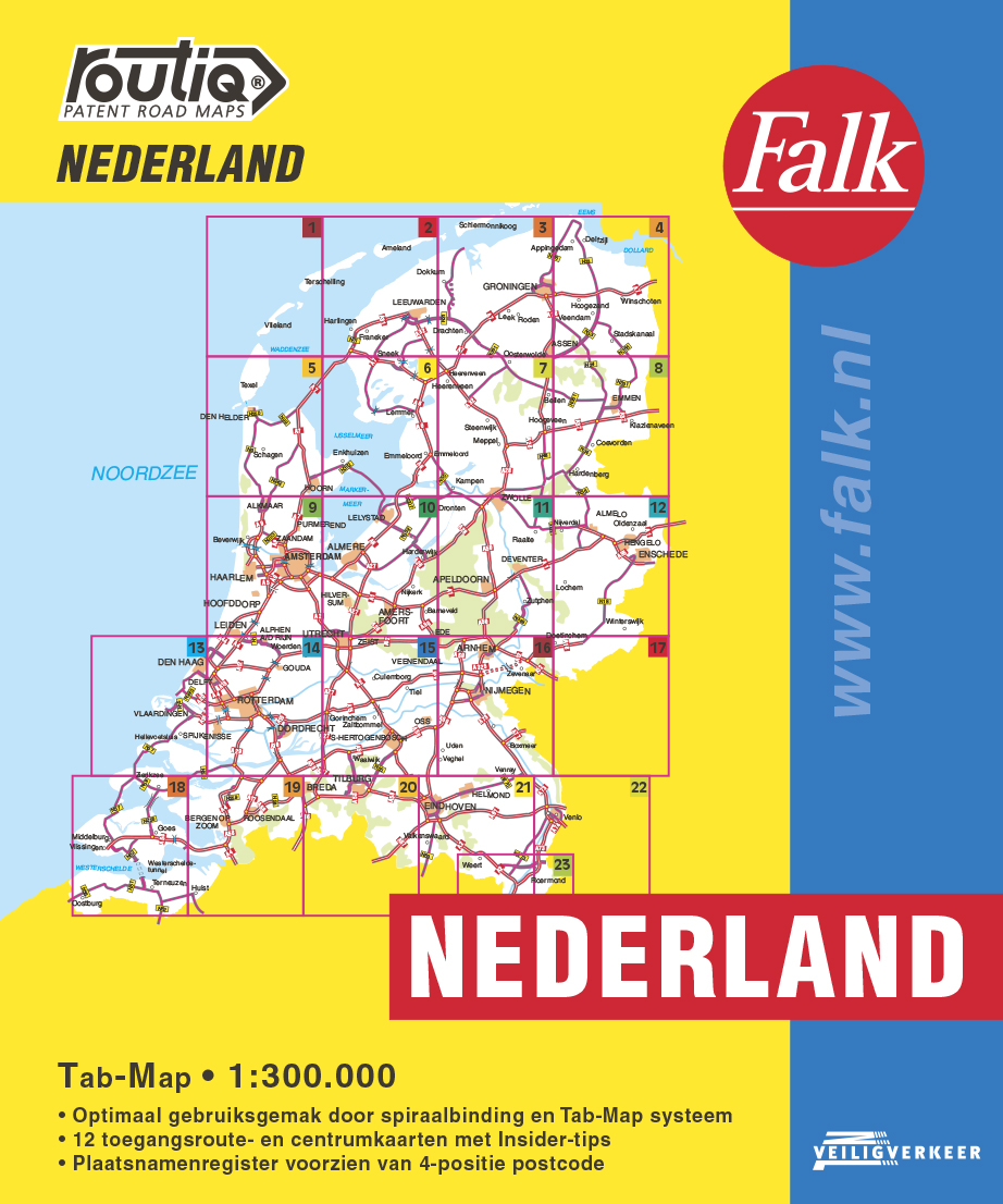 FALK AUTOKAART NEDERLAND ROUTIQ