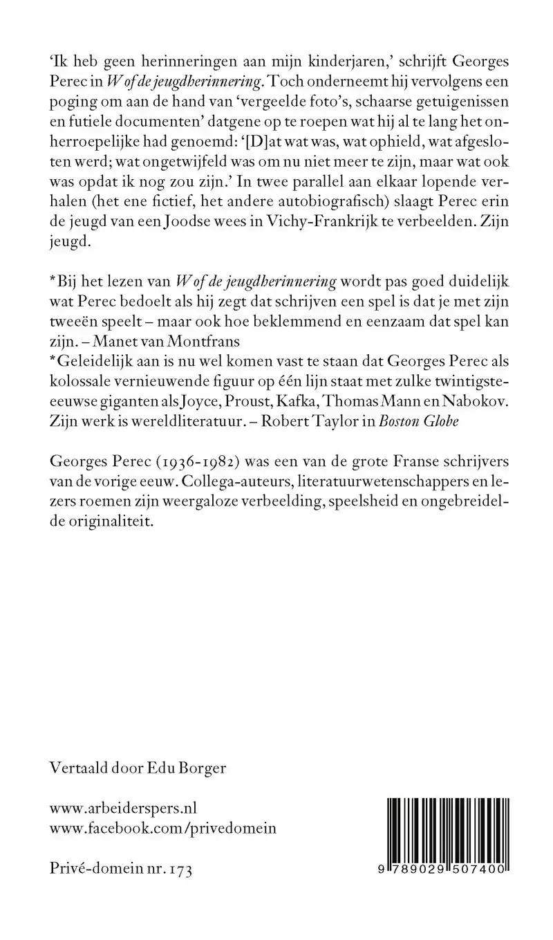 W OF DE JEUGDHERINNERING