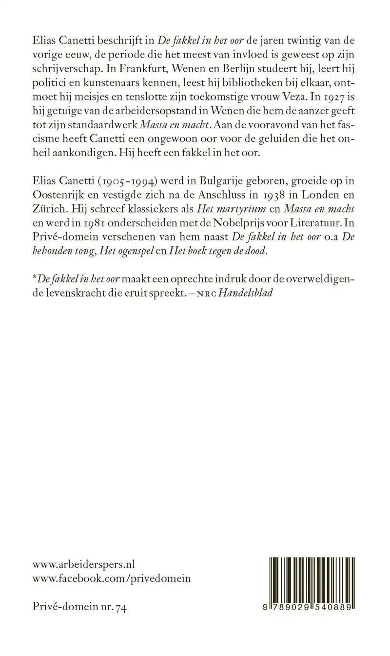 DE FAKKEL IN HET OOR