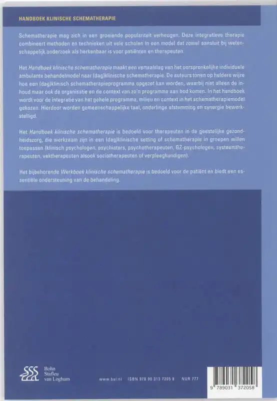 HANDBOEK KLINISCHE SCHEMATHERAPIE