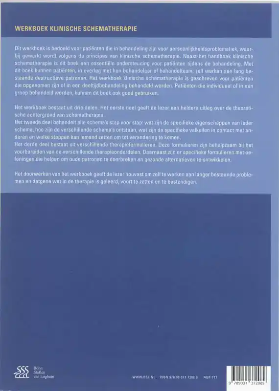 WERKBOEK KLINISCHE SCHEMATHERAPIE