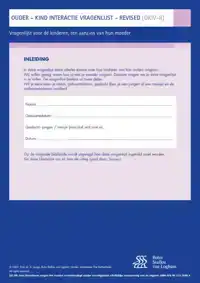 OUDER KIND INTERACTIE VRAGENLIJST (OKIV-R) - VRAGENLIJST VOO