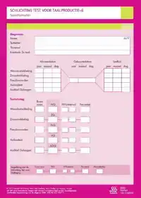 SCHLICHTING TEST VOOR TAALPRODUCTIE-II (SCHLICHTING TAALPROD
