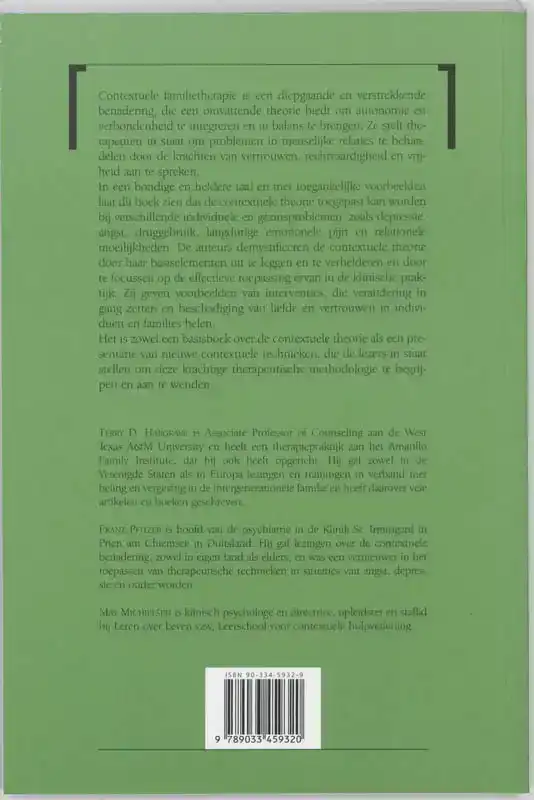 ONTWIKKELINGEN IN DE CONTEXTUELE THERAPIE