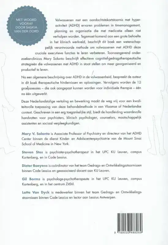 COGNITIEVE GEDRAGSTHERAPIE VOOR VOLWASSENEN MET ADHD