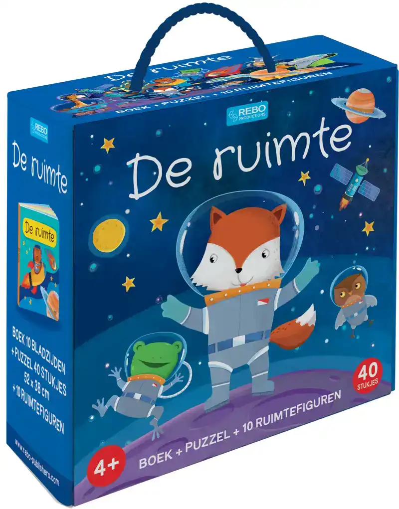 DE RUIMTE - BOEK + PUZZEL + 10 FIGUREN