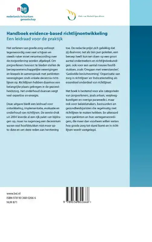 HANDBOEK EVIDENCE-BASED RICHTLIJNONTWIKKELING