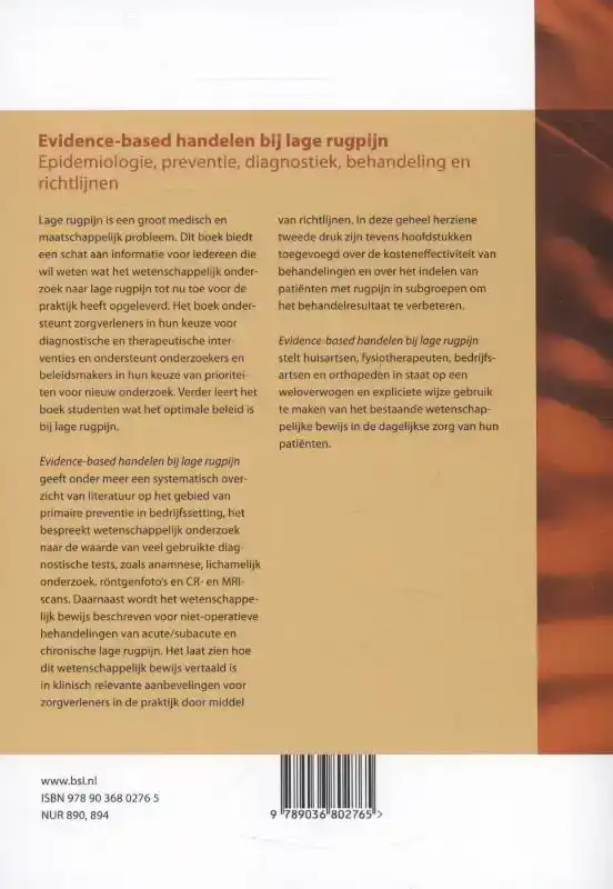 EVIDENCE-BASED HANDELEN BIJ LAGE RUGPIJN