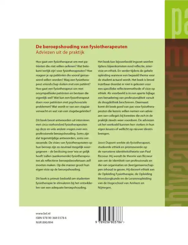 DE BEROEPSHOUDING VAN FYSIOTHERAPEUTEN