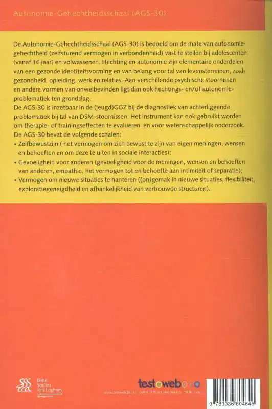 AUTONOMIE-GEHECHTHEIDSSCHAAL (AGS 30) - HANDLEIDING