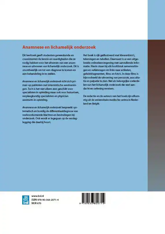 ANAMNESE EN LICHAMELIJK ONDERZOEK