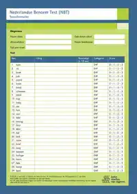 NEDERLANDSE BENOEM TEST NBT