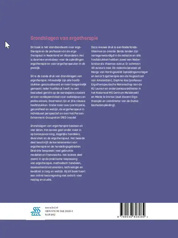 GRONDSLAGEN VAN ERGOTHERAPIE