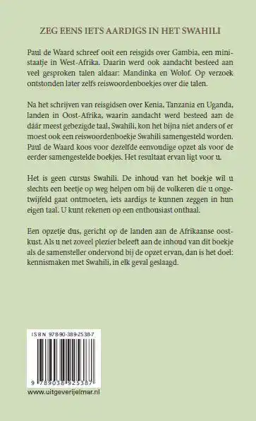 REISWOORDENBOEK NEDERLANDS- SWAHILI