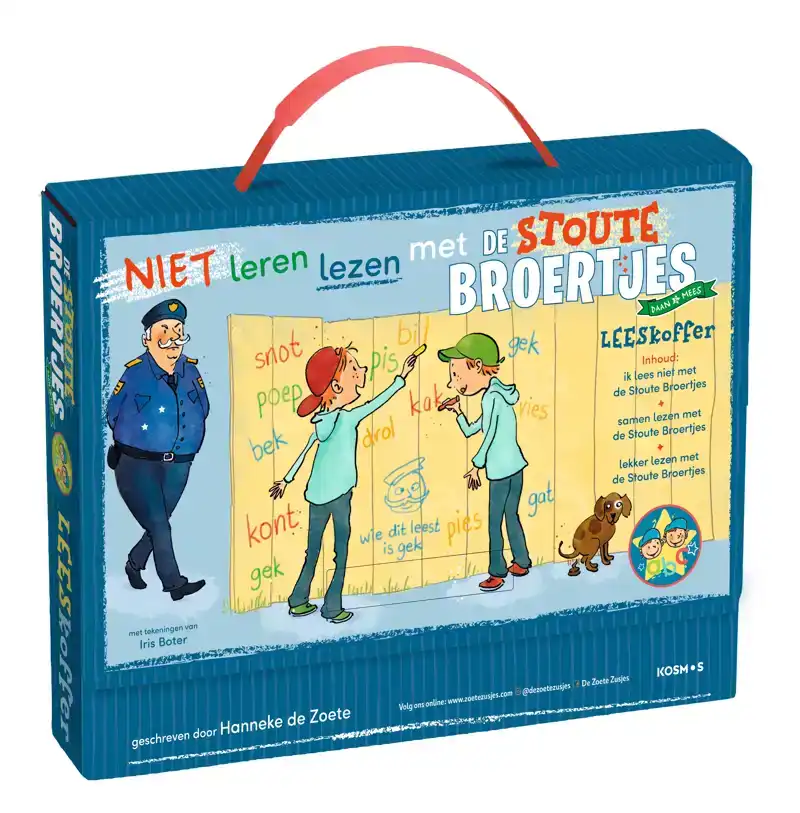 LEREN LEZEN MET DE STOUTE BROERTJES LEESKOFFER