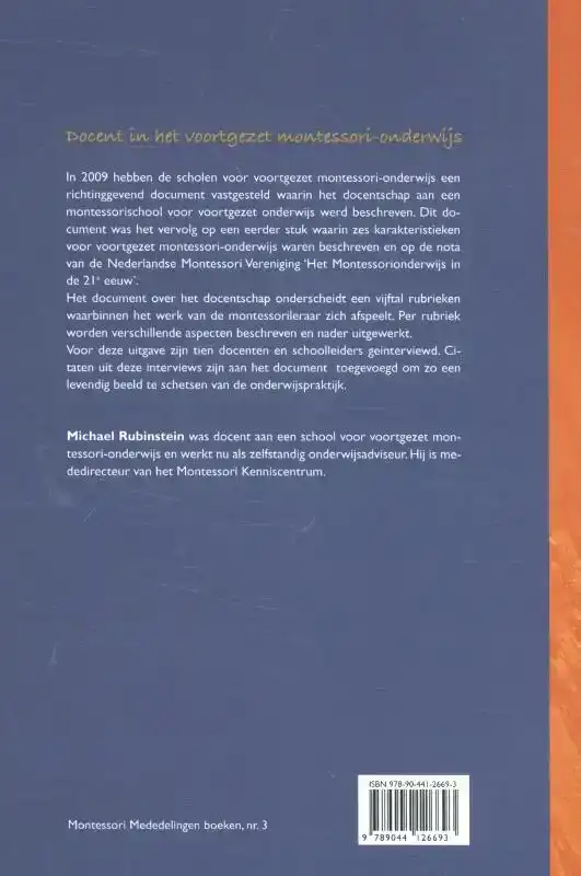 DOCENT IN HET VOORTGEZET MONTESSORI-ONDERWIJS