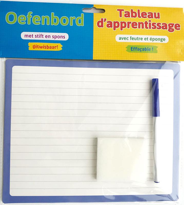 OEFENBORD MET STIFT EN SPONS (UITWISBAAR) / TABLEAU D'APPREN