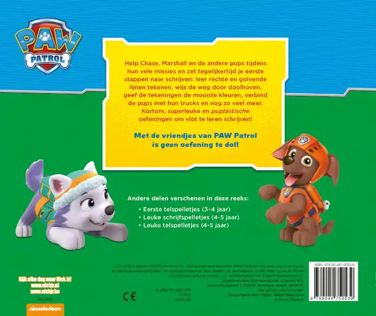 PAW PATROL EERSTE SCHRIJFSPELLETJES