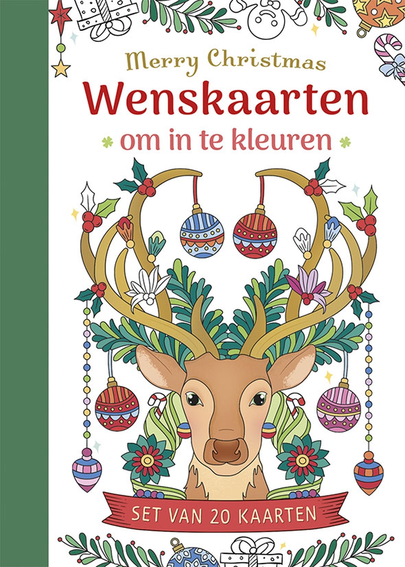 WENSKAARTEN OM IN TE KLEUREN - MERRY CHRISTMAS