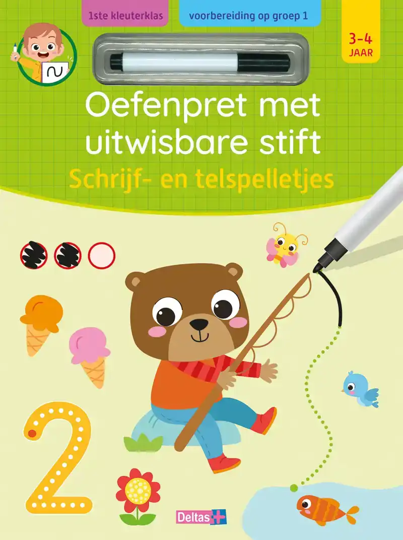 OEFENPRET MET UITWISBARE STIFT - SCHRIJF- EN TELSPELLETJES (