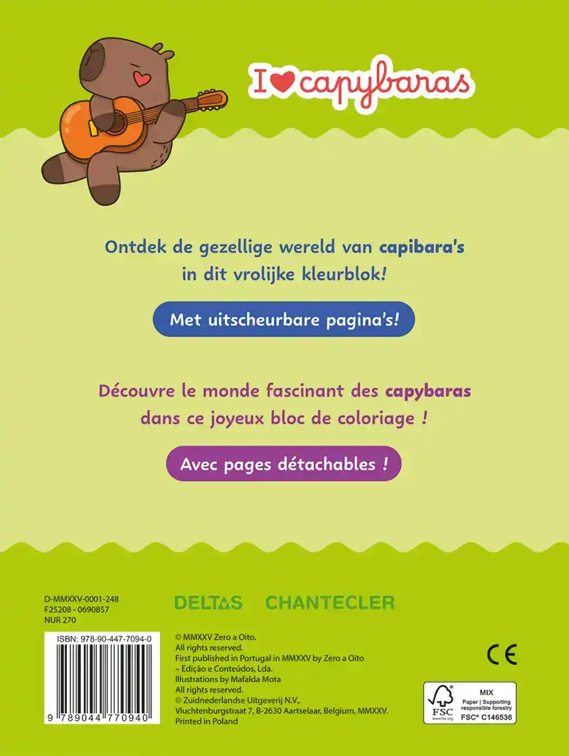 I LOVE CAPYBARAS COLOR KLEURBLOK / I LOVE CAPYBARAS COLOR BL
