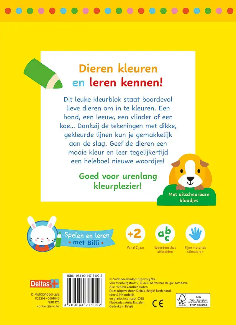 LIEVE DIEREN KLEURPRET - SPELEN EN LEREN MET BILLI