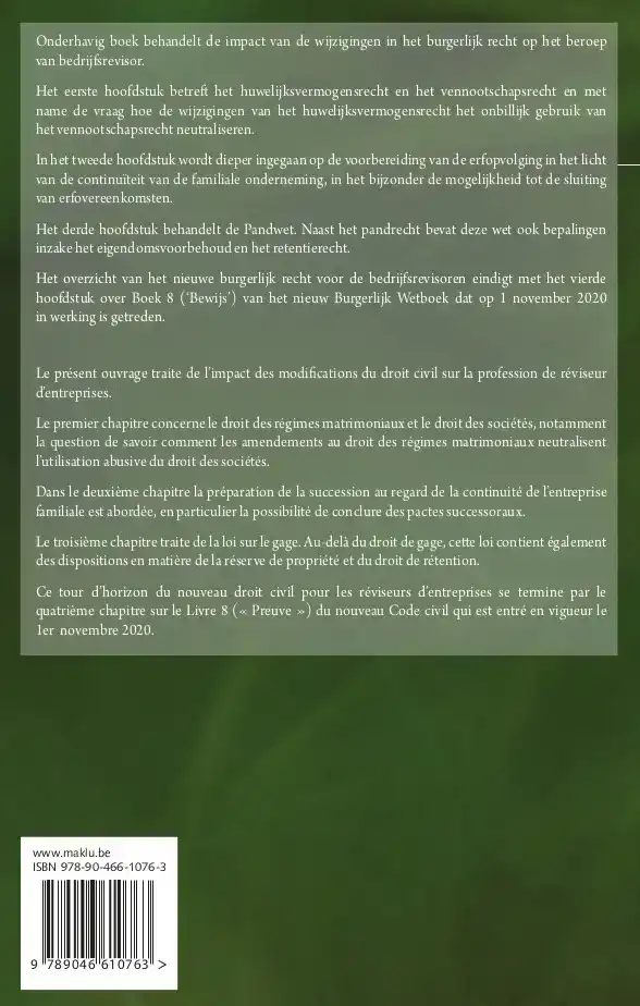IMPACT VAN DE WIJZIGINGEN IN HET BURGERLIJK RECHT OP HET BER