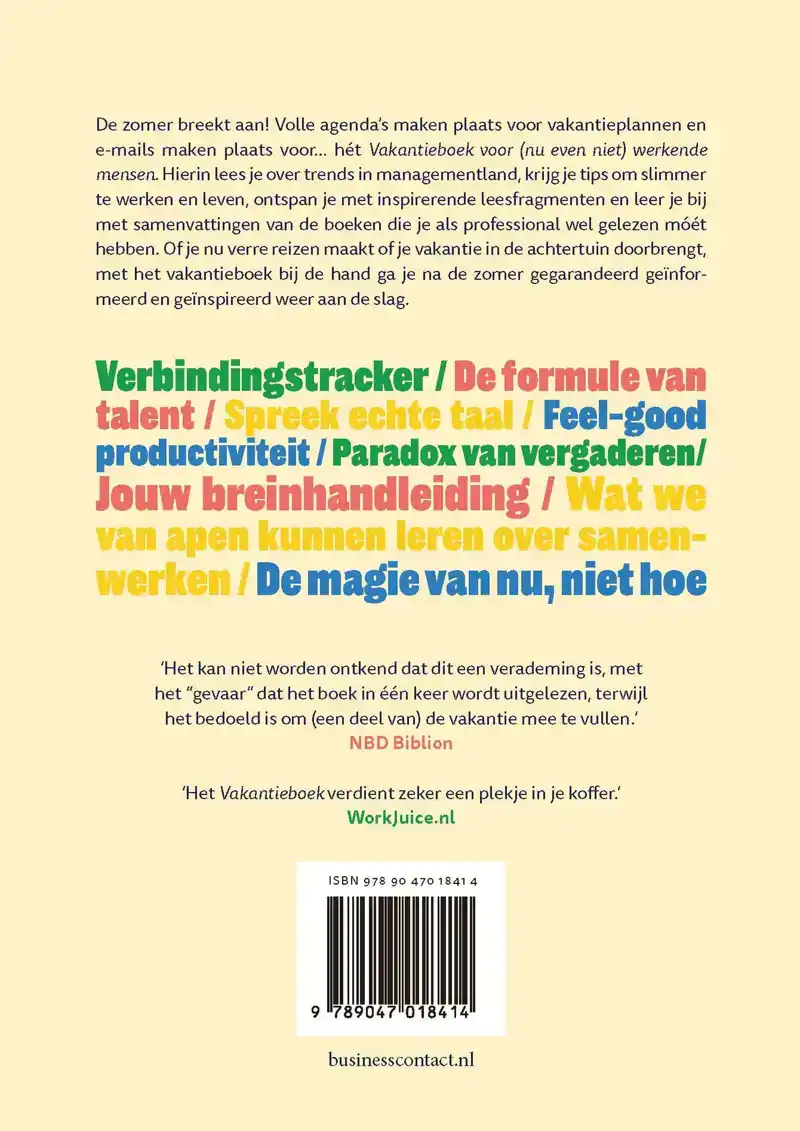 VAKANTIEBOEK VOOR (NU EVEN NIET) WERKENDE MENSEN