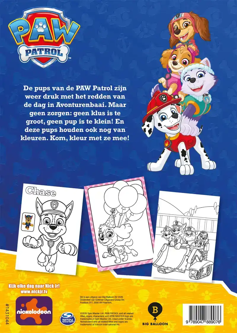 PAW PATROL KLEURBLOK