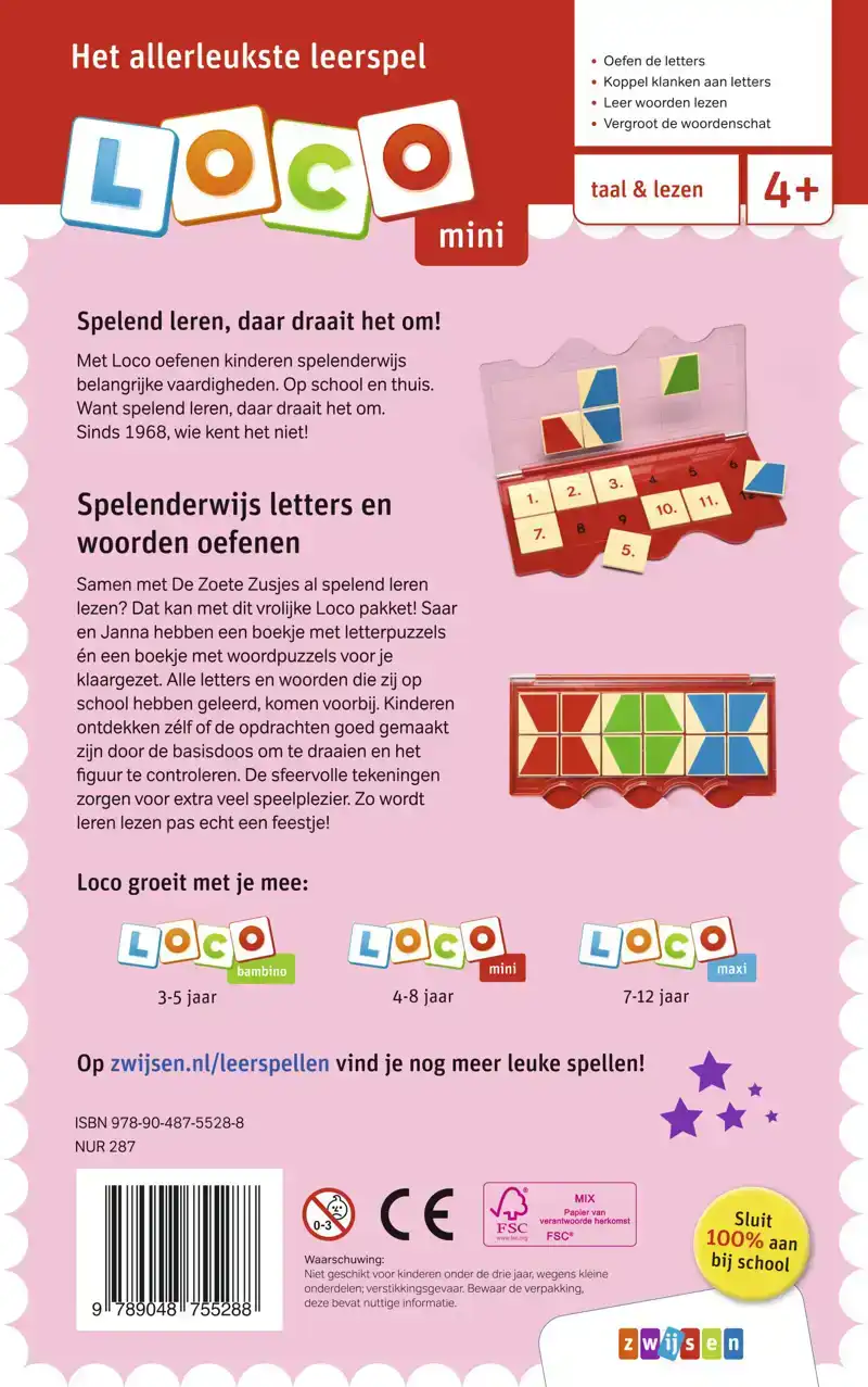 LOCO MINI DE ZOETE ZUSJES SPELEN MET LETTERS EN WOORDEN