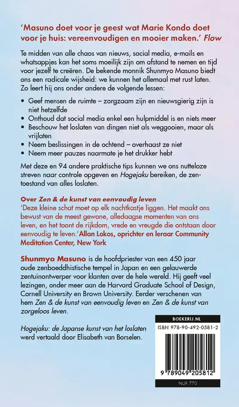 HOGEJAKU: DE JAPANSE KUNST VAN HET LOSLATEN