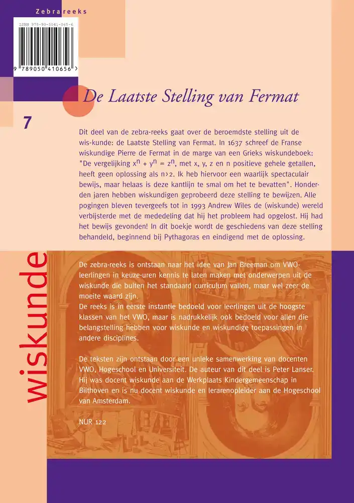 DE LAATSTE STELLING VAN FERMAT